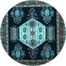 Round Persian Light Blue Traditional Rug, tr1544lblu