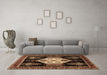 Machine Washable Persian Brown Traditional Rug in a Living Room,, wshtr1544brn