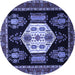 Round Persian Blue Traditional Rug, tr1544blu