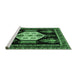 Sideview of Machine Washable Persian Emerald Green Traditional Area Rugs, wshtr1544emgrn