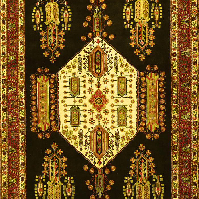 Machine Washable Persian Yellow Traditional Rug, wshtr1544yw