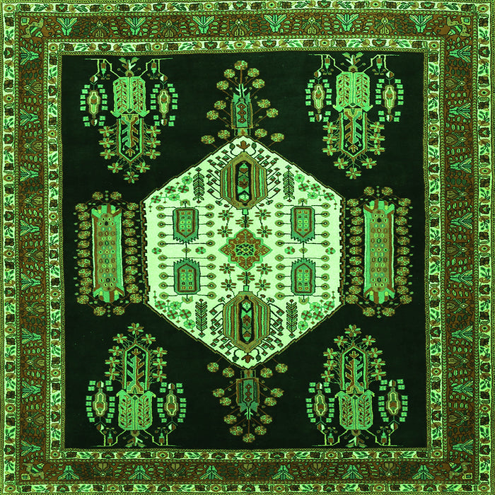 Serging Thickness of Persian Green Traditional Rug, tr1544grn