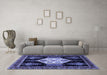 Machine Washable Persian Blue Traditional Rug in a Living Room, wshtr1544blu