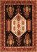 Serging Thickness of Machine Washable Persian Orange Traditional Area Rugs, wshtr1544org