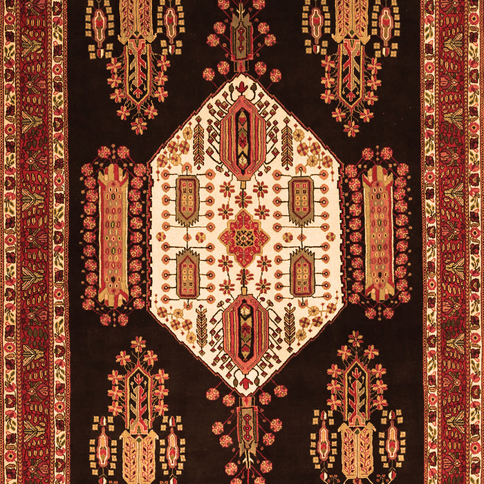 Serging Thickness of Machine Washable Persian Orange Traditional Area Rugs, wshtr1544org
