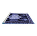 Sideview of Machine Washable Persian Blue Traditional Rug, wshtr1544blu