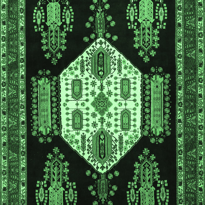 Machine Washable Persian Emerald Green Traditional Area Rugs, wshtr1544emgrn