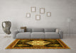 Machine Washable Persian Yellow Traditional Rug in a Living Room, wshtr1544yw