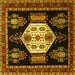 Square Machine Washable Persian Yellow Traditional Rug, wshtr1544yw