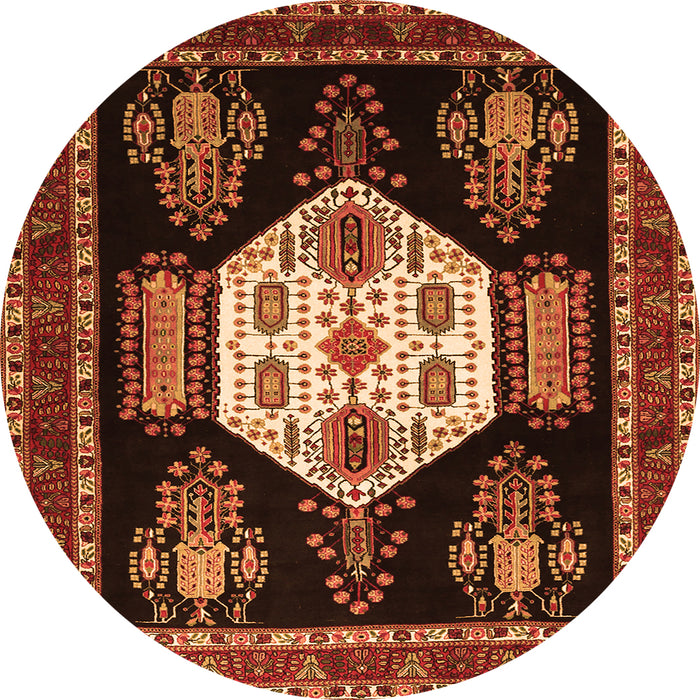Square Persian Orange Traditional Rug, tr1544org