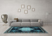 Machine Washable Persian Light Blue Traditional Rug in a Living Room, wshtr1544lblu