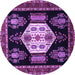 Round Persian Purple Traditional Rug, tr1544pur