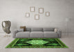 Machine Washable Persian Green Traditional Area Rugs in a Living Room,, wshtr1544grn