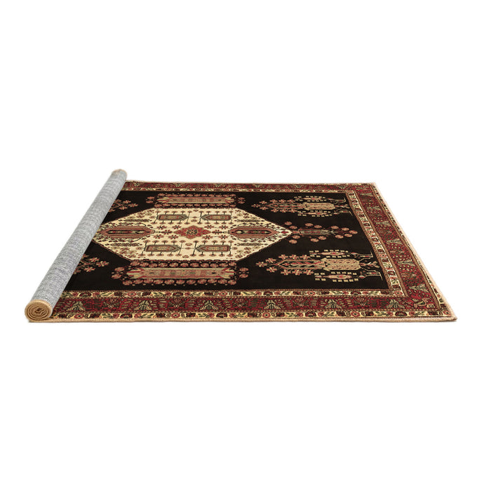 Sideview of Machine Washable Persian Brown Traditional Rug, wshtr1544brn