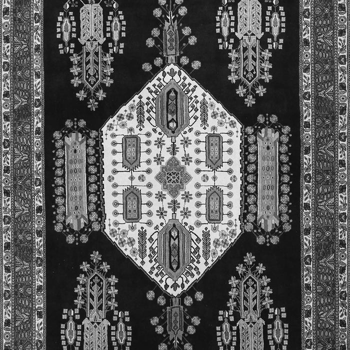 Serging Thickness of Machine Washable Persian Gray Traditional Rug, wshtr1544gry