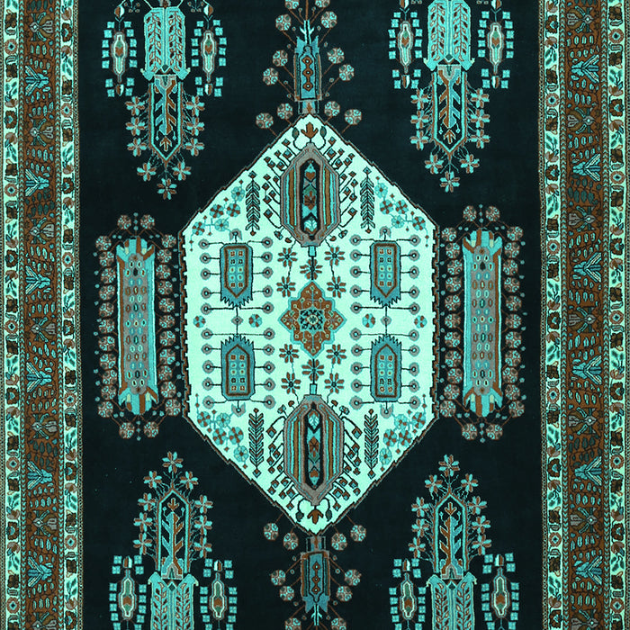 Machine Washable Persian Turquoise Traditional Area Rugs, wshtr1544turq