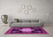 Machine Washable Persian Pink Traditional Rug in a Living Room, wshtr1544pnk