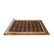 Sideview of Machine Washable Traditional Bronze Brown Rug, wshtr1545