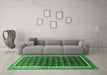 Machine Washable Persian Emerald Green Traditional Area Rugs in a Living Room,, wshtr1545emgrn