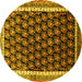 Round Machine Washable Persian Yellow Traditional Rug, wshtr1545yw