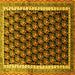 Square Machine Washable Persian Yellow Traditional Rug, wshtr1545yw