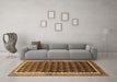 Machine Washable Persian Brown Traditional Rug in a Living Room,, wshtr1545brn