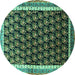 Round Persian Turquoise Traditional Rug, tr1545turq