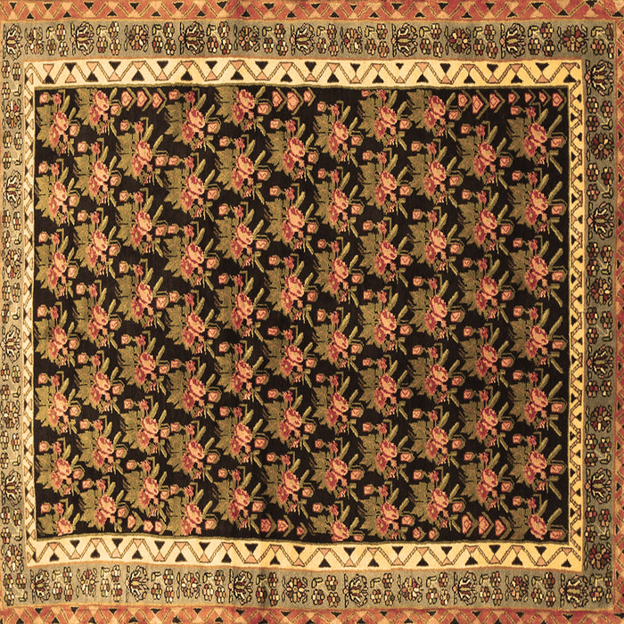 Square Persian Brown Traditional Rug, tr1545brn