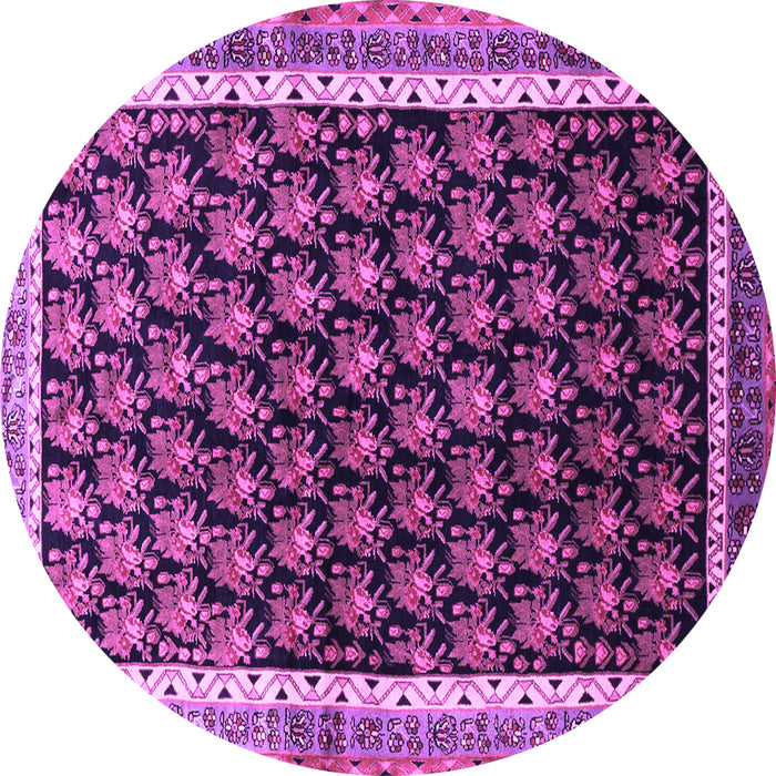 Round Persian Purple Traditional Rug, tr1545pur