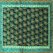 Square Machine Washable Persian Turquoise Traditional Area Rugs, wshtr1545turq