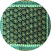 Round Machine Washable Persian Turquoise Traditional Area Rugs, wshtr1545turq