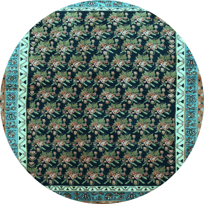 Round Persian Light Blue Traditional Rug, tr1545lblu