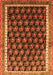 Serging Thickness of Machine Washable Persian Orange Traditional Area Rugs, wshtr1545org