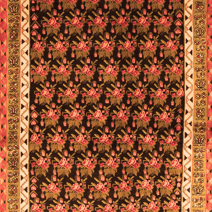 Serging Thickness of Machine Washable Persian Orange Traditional Area Rugs, wshtr1545org