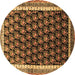 Round Persian Brown Traditional Rug, tr1545brn