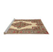 Sideview of Machine Washable Traditional Brown Gold Rug, wshtr1546