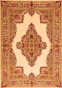 Medallion Orange Traditional Rug, tr1546org