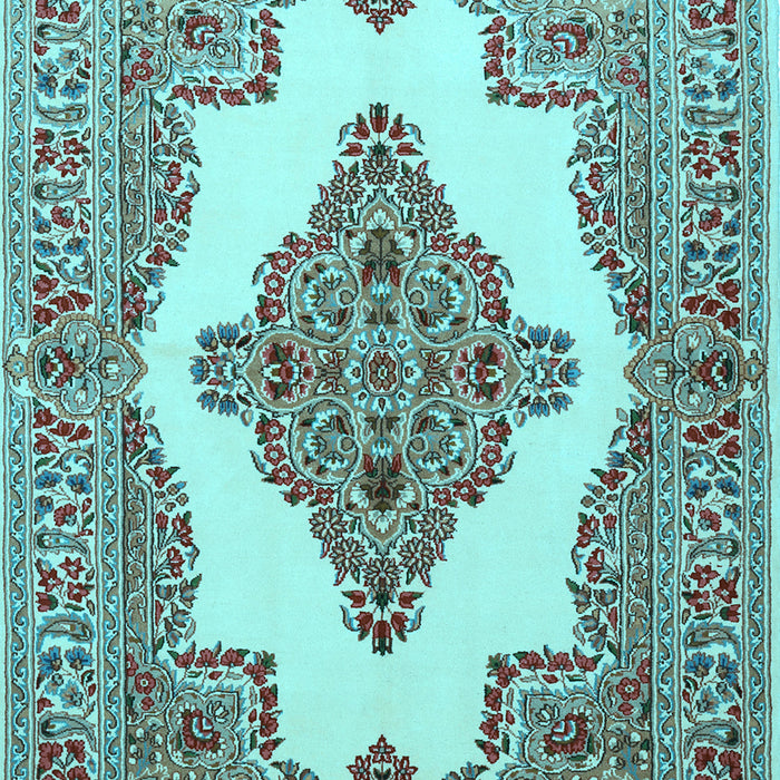 Medallion Light Blue Traditional Rug, tr1546lblu