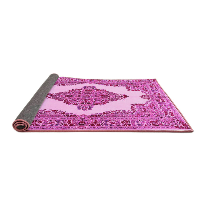 Sideview of Medallion Pink Traditional Rug, tr1546pnk