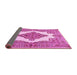 Sideview of Medallion Pink Traditional Rug, tr1546pnk