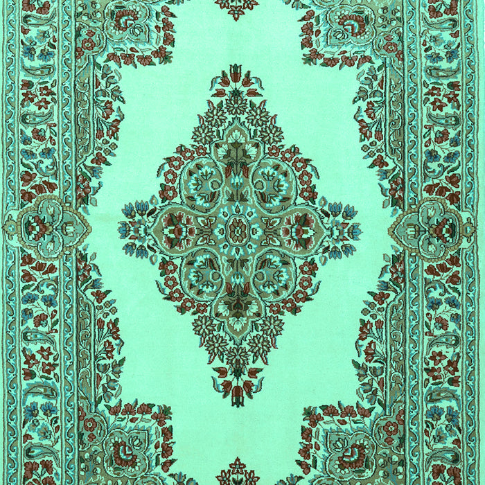 Medallion Turquoise Traditional Rug, tr1546turq