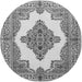 Square Medallion Gray Traditional Rug, tr1546gry