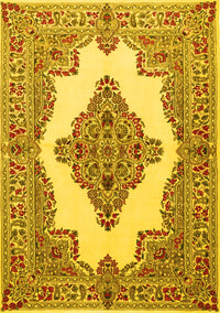 Medallion Yellow Traditional Rug, tr1546yw