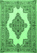 Machine Washable Medallion Emerald Green Traditional Area Rugs, wshtr1546emgrn