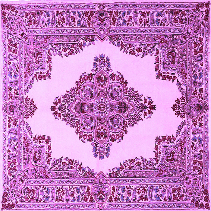 Square Medallion Purple Traditional Rug, tr1546pur