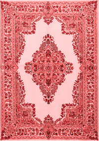 Medallion Red Traditional Rug, tr1546red