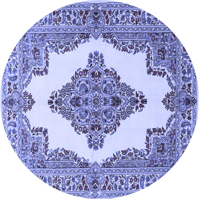 Round Medallion Blue Traditional Rug, tr1546blu