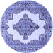 Round Medallion Blue Traditional Rug, tr1546blu