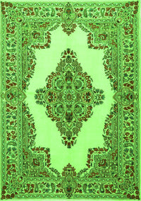 Medallion Green Traditional Rug, tr1546grn