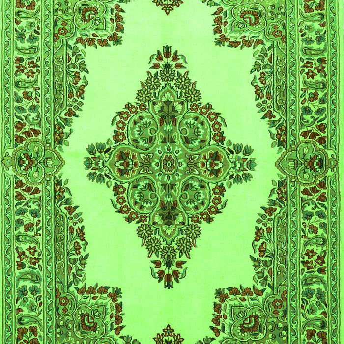 Medallion Green Traditional Rug, tr1546grn